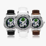 Swinton Scottish Clan Tartan Crest Badge Silver Automatic Watch Size 46mm