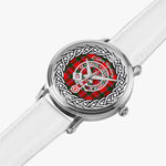 Scottish Spens Clan Tartan Crest Badge Silver Automatic Watch Size 46mm