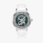 Davidson Scottish Clan Tartan Crest Badge Silver Automatic Watch Size 46mm