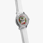 Burnet Scottish Clan Tartan Crest Badge Silver Automatic Watch Size 46mm