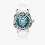 Scottish Irvine Clan Tartan Crest Badge Silver Automatic Watch Size 46mm