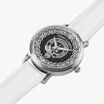 Scottish Logan Clan Tartan Crest Badge Silver Automatic Watch Size 46mm