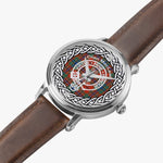 Scottish Maclean Clan Tartan Crest Badge Silver Automatic Watch Size 46mm