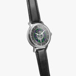 Clan Sutherland Crest & Tartan Knot Sterling Silver Unisex Automatic Watch (Silver) Size 46mm