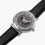 Glendinning Scottish Clan Tartan Crest Badge Silver Automatic Watch Size 46mm
