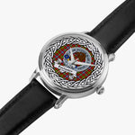Forrester Scottish Clan Tartan Crest Badge Silver Automatic Watch Size 46mm