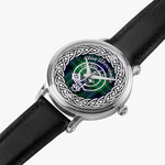 Scottish Abercrombie Clan Tartan Crest Badge Silver Automatic Watch Size 46mm