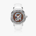 MacIntyre Scottish Clan Tartan Crest Badge Silver Automatic Watch Size 46mm