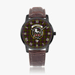 Scottish Cochrane Family Crest Quartz Watch With Leather Strap - Tartan Watch Instafamous Quartz Leather Strap Plaid Watch