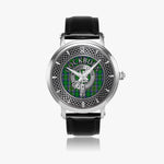 Clan Cockburn Crest & Tartan Knot Sterling Silver Unisex Automatic Watch (Silver) Size 46mm