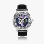 Scottish Baird Clan Tartan Crest Badge Silver Automatic Watch Size 46mm