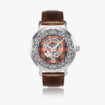 Stewart (Stuart) of Bute Clan Tartan Crest Badge Silver Automatic Watch Size 46mm