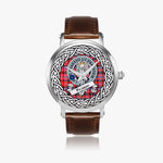 Preston Scottish Clan Tartan Crest Badge Silver Automatic Watch Size 46mm