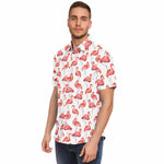 Men Hawaiian Shirt Flamingos Pattern Hawaiian Men Short Sleeve Shirt