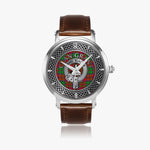 Clan Grant Crest & Tartan Knot Sterling Silver Unisex Automatic Watch (Silver) Size 46mm