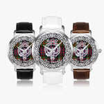 McGill Scottish Clan Tartan Crest Badge Silver Automatic Watch Size 46mm