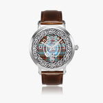 Scottish Anderson Clan Tartan Crest Badge Silver Automatic Watch Size 46mm