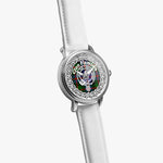 Fleming Scottish Clan Tartan Badge Crest Silver Automatic Watch Size 46mm