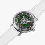Clan Kinnear Crest & Tartan Knot Sterling Silver Unisex Automatic Watch (Silver) Size 46mm