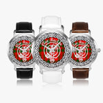 MacLea Scottish Clan Tartan Crest Badge Silver Automatic Watch Size 46mm