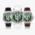 Maclean Scottish Clan Tartan Crest Badge Old Silver Automatic Watch Size 46mm