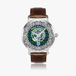 Scottish Forsyth Clan Tartan Crest Badge Silver Automatic Watch Size 46mm