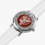Scottish Hepburn Clan Tartan Crest Badge Silver Automatic Watch Size 46mm