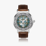 Scottish Cathcart Clan Tartan Crest Badge Silver Automatic Watch Size 46mm