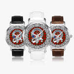 Herries Scottish Clan Tartan Crest Badge Silver Automatic Watch Size 46mm