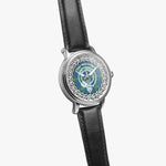 Scottish MacIntyre Clan Tartan Crest Badge Silver Automatic Watch Size 46mm
