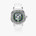 Scottish Colville Clan Tartan Crest Badge Silver Automatic Watch Size 46mm