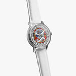 Drummond Scottish Clan Tartan Crest Badge Silver Automatic Watch Size 46mm