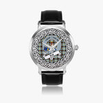 Bell Scottish Clan Tartan Crest Badge Silver Automatic Watch Size 46mm