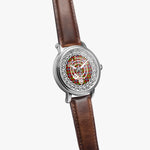 Scottish Forrester Clan Tartan Crest Badge Silver Automatic Watch Size 46mm