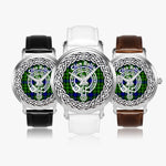 Scottish Rollo Clan Tartan Crest Badge Silver Automatic Watch Size 46mm