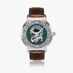 MacLaren Scottish Clan Tartan Crest Badge Silver Automatic Watch Size 46mm