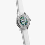 Scottish Davidson Ancient Clan Tartan Crest Badge Silver Automatic Watch Size 46mm