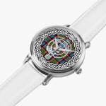 Scottish Stirling Clan Tartan Crest Badge Silver Automatic Watch Size 46mm