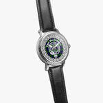 Scottish MacThomas Clan Tartan Crest Badge Silver Automatic Watch Size 46mm