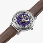 Allardice Scottish Clan Tartan Crest Badge Silver Automatic Watch Size 46mm