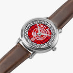 Scottish Rose Clan Tartan Crest Badge Silver Automatic Watch Size 46mm