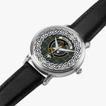 MacLellan Scottish Clan Tartan Crest Badge Silver Automatic Watch Size 46mm