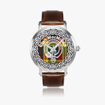 Scottish MacMillan Clan Tartan Crest Badge Silver Automatic Watch Size 46mm