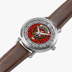 Monypenny Scottish Clan Tartan Crest Badge Silver Automatic Watch Size 46mm