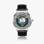 Scottish Patterson Clan Tartan Badge Silver Automatic Watch Size 46mm