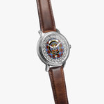 Skirving Scottish Clan Tartan Crest Badge Silver Automatic Watch Size 46mm