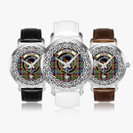 Stirling (of Keir) Scottish Clan Tartan Crest Badge Silver Automatic Watch Size 46mm