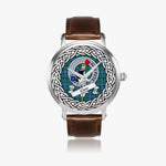 Glen Scottish Clan Tartan Crest Badge Silver Automatic Watch Size 46mm