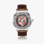 Scottish Maclean Clan Tartan Crest Badge Silver Automatic Watch Size 46mm