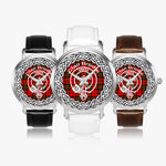 Scottish Brodie Clan Tartan Crest Badge Silver Automatic Watch Size 46mm